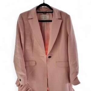 Banana Republic X Olivia Palermo Blush Pink Ruffle Blazer